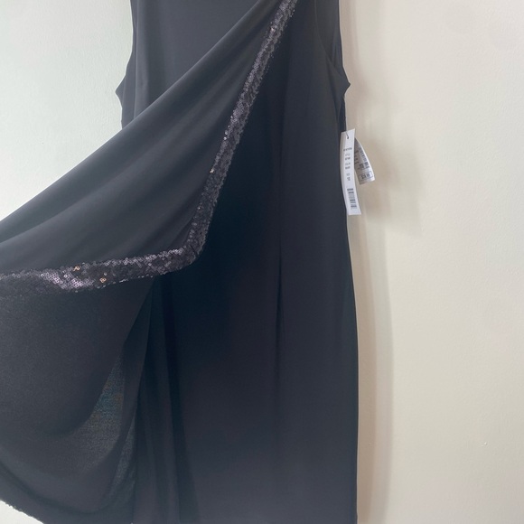 Scarlett Asymmetrical Black Dress - Picture 3 of 9